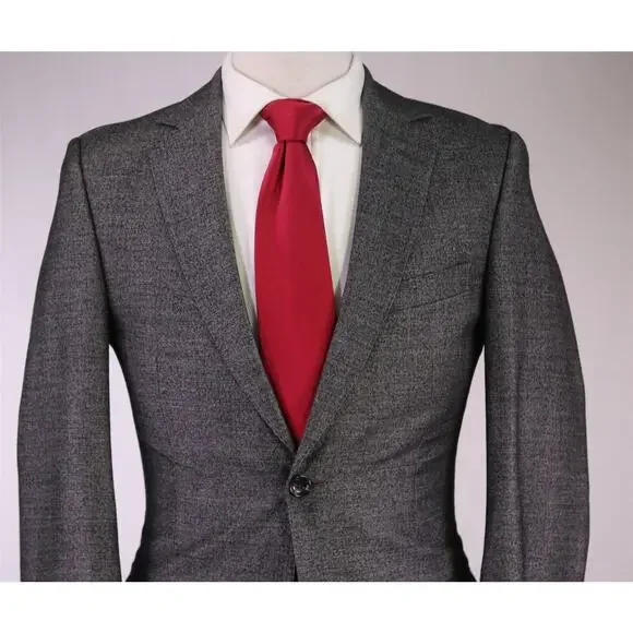 Richard James Gray/Black Tic Woven 2-Btn Slim Fit Wool Suit 36S - Picture 3 of 10